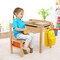 Wood Activity Kids Table and Chair Set with Flip Top Design and Pull-out Drawer